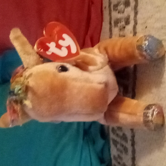 NWT "HORSE", the Cute Little TY Beanie Baby with Colorful Mane & Sparkly Hooves - Picture 7 of 7